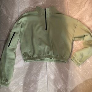 Sage green cropped hoodie